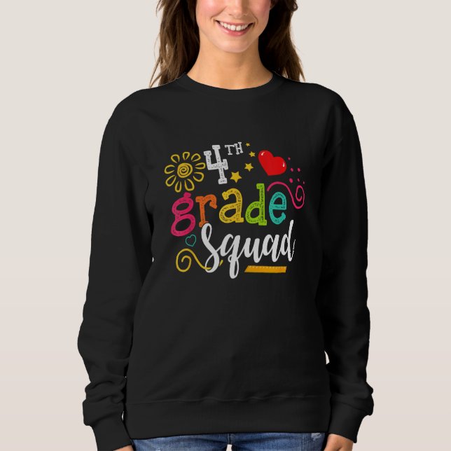 4th Third Grade Squad Student Teacher  Back To Sch T Shirt (Framsida)