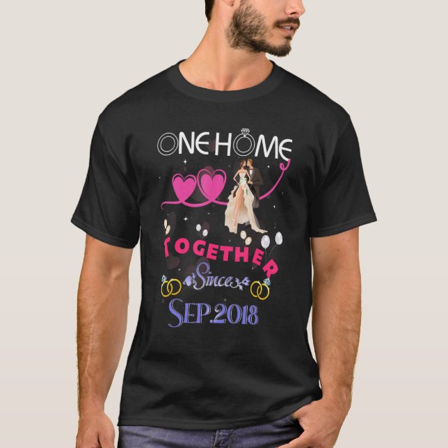 4th Wedding Anniversary One Home Together Since Se T Shirt (Framsida)