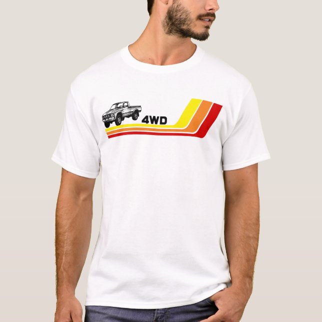 4WD 80s Lastbil Rand T Shirt (Framsida)
