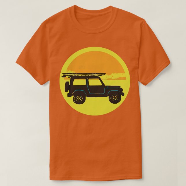 4x4 med Surfboard och Sol T Shirt (Design framsida)