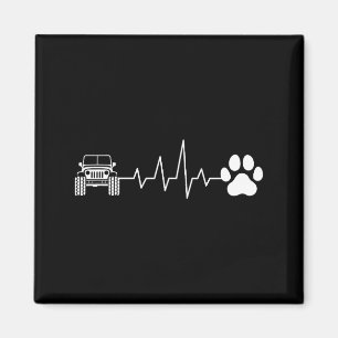 4x4 terrängkörning tass hjärtslag katt hund älskar magnet