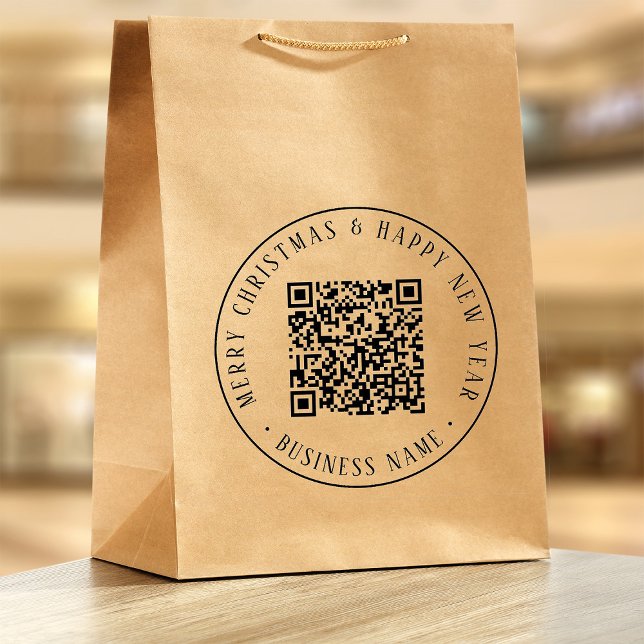 4X5 Business QR Code Christmas Holiday Round Stämpel (Skapare uppladdad)