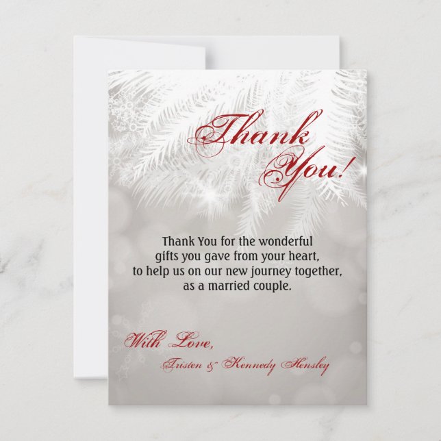 4x5 FLAT Tack för ditt kort Vinter White Gräs Träd (Framsida)