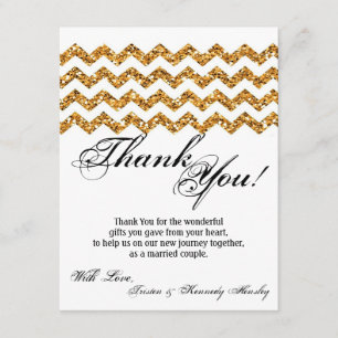 4x5 PLATT Tack-kort Guld Glitter Chevron Rand Tack Kort