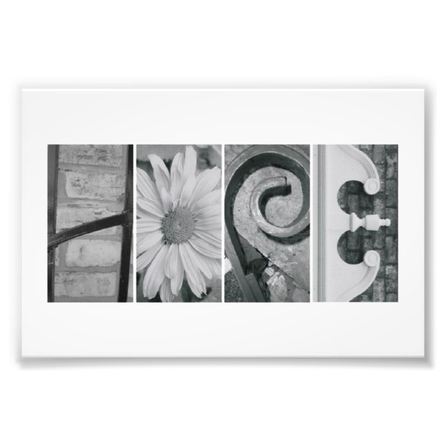 4x6 Alphabet Brev Photography Print Hope Fototryck (Framsidan)