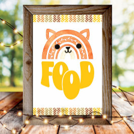 4x6 Food Station Boho Woodland Fox Birthday Poster
