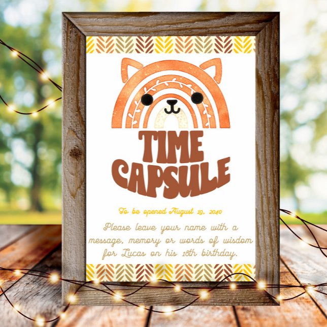 4x6 Tids kapsel Boho Woodland Fox Födelsedag Poster (Skapare uppladdad)