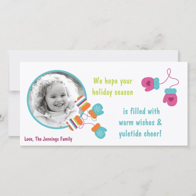 4x8 Modern Färg-stift-julkort Julkort (Framsida)