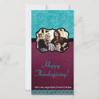 4x8-Thanksgiving för Lila-turkos Julkort