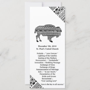 4x9.25 Program Cards Boho Buffalo Tribal Mönster B