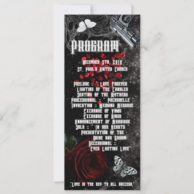 4x9.25 Programkort som omger Adeline Zade Meadows Inbjudningar (Framsida)