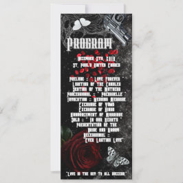 4x9.25 Programkort som omger Adeline Zade Meadows Inbjudningar