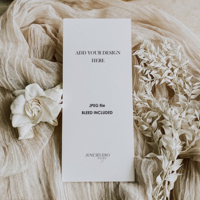 4x9" Meny eller programtryck  (4x9 wedding menu, 4x9 wedding program printing, long menu, tall menu card print, 4x9 inches card)