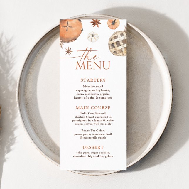 4x9-tums Little Cutie Paj, Fall Baby Shower Menu (Skapare uppladdad)