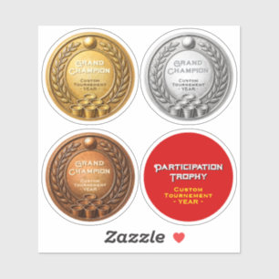 4x Medaljer Beer Pong Turnering Mästerskap Klistermärken
