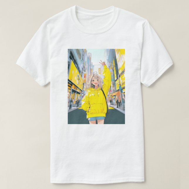 5万人達成に笑顔が溢れるJk Tシャツ｜寿司娘 GenerativeAI T Shirt (Design framsida)