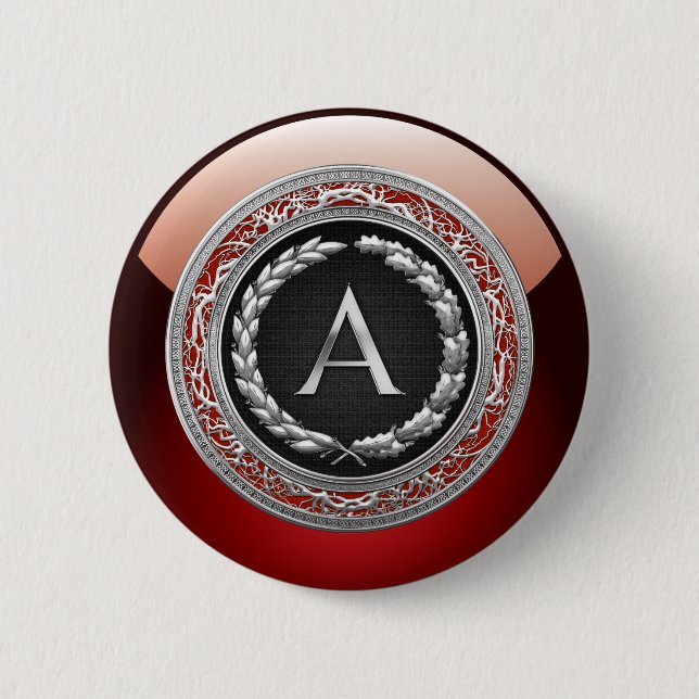[500] "A" Silver Vintage Monogram Knapp (Framsida)