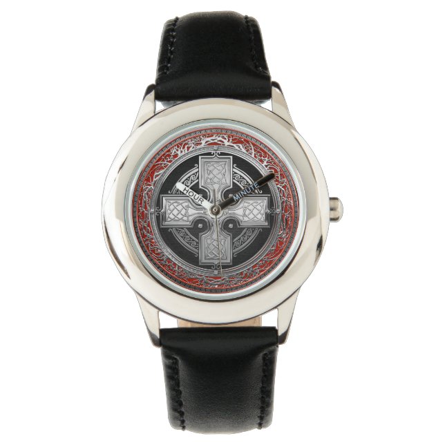 [500] Anktens keltiska Helig Silver Knot Kor Armbandsur (Framsida)