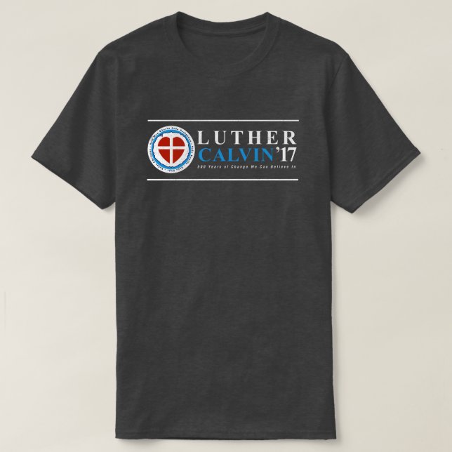 500. ÅrsdagReformationLuther Calvin skjorta Tee Shirt (Design framsida)