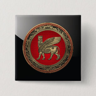 [500] Assyrian Winged Bull - Guld Lamassu Knapp