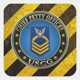 [500] CG: Chief Petty Officer (CPO) Fyrkantigt Klistermärke