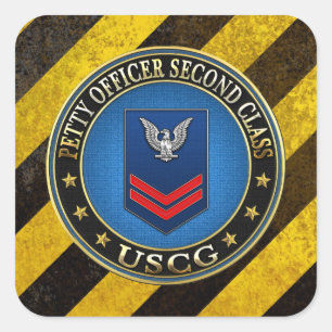 [500] CG: Petty Officer Second Class (PO2) Fyrkantigt Klistermärke