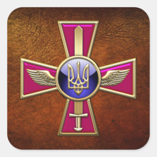 [500] Det ukrainska Luft Force Emblem Fyrkantigt Klistermärke