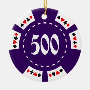 500 dollar pokerchip julgransprydnad keramik
