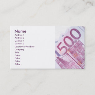 500 Euros Visitkort