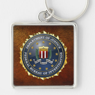 [500] FBI Speciell Edition Fyrkantig Silverfärgad Nyckelring