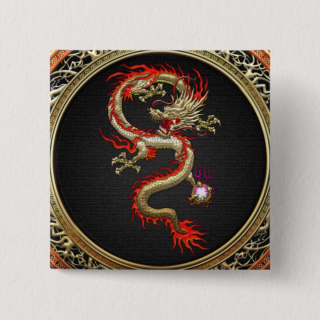 [500] Golden Chinese Dragon Fucanglong Knapp (Framsida)