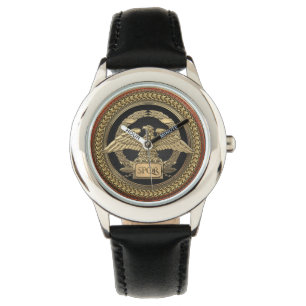 [500] Guld Roman Imperial Eagle på Guld Medallion Armbandsur