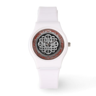 [500] Helig Celtic Silver Knot Kor Armbandsur