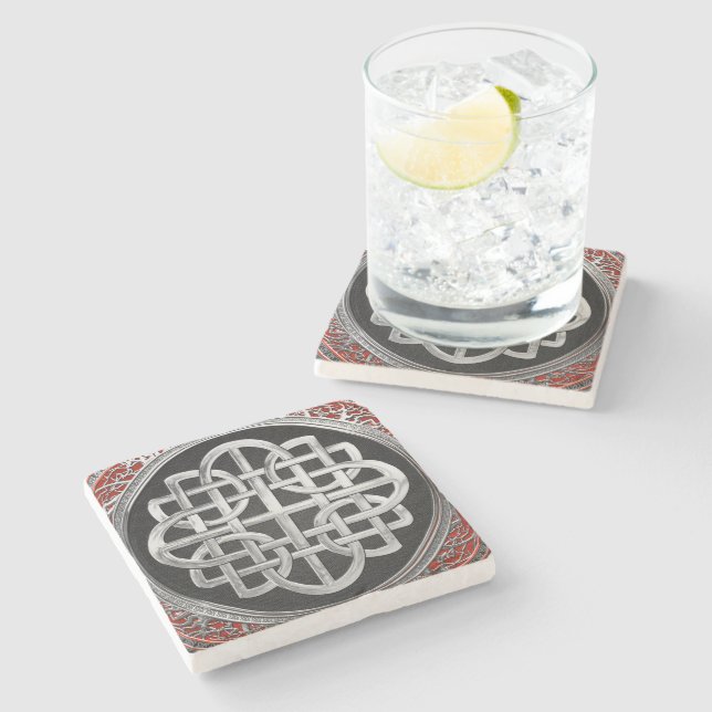 [500] Helig Celtic Silver Knot Kor Stenunderlägg (Sidan)