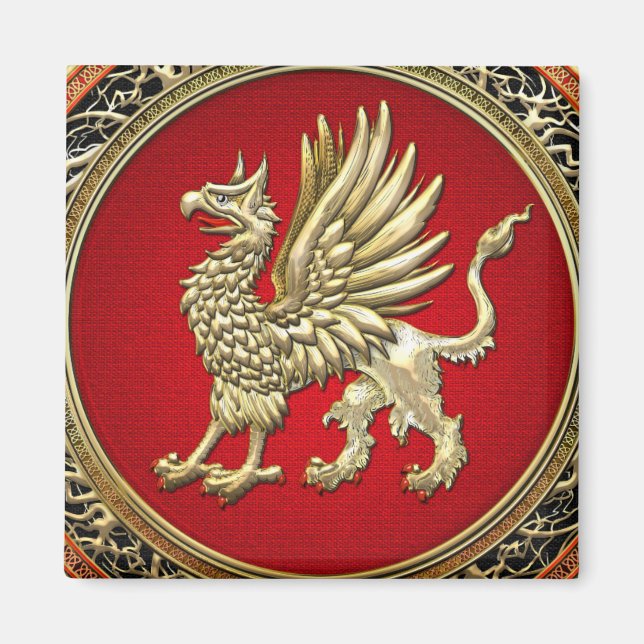 [500] Helig Guld Griffin Magnet (Framsidan)