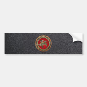 [500] Hokusai - Shoki Riding Shishi Lejon Bildekal