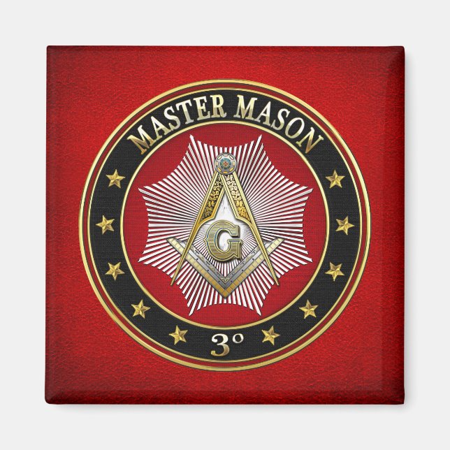 [500] Mason - 3:e gradens kvadrat och kompasser Magnet (Framsidan)