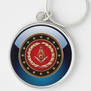 [500] Masonic kvadrera och passare [den 3rd Rund Silverfärgad Nyckelring