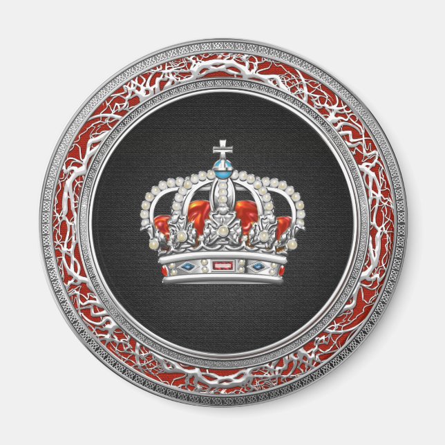 [500] Prince-Princess Kung-Drottning Kröna Magnet (Framsidan)