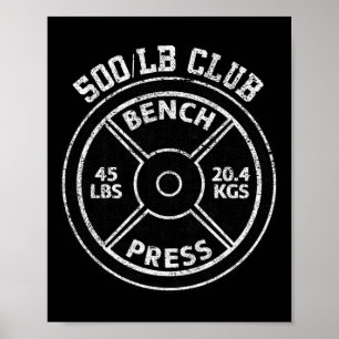 500 Pund Bänkpress Klubb Gym Styrkelyft P Poster