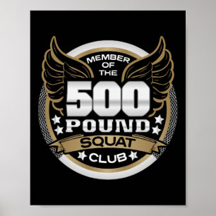 500 Pund Knäböj Klubb För Kraftlyftare Viktlyftare Poster