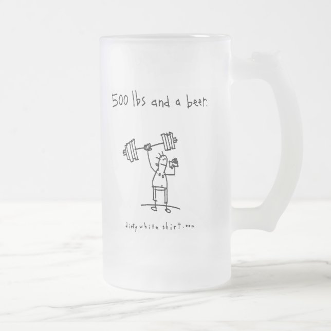 500 pund och en beer. frostat ölglas (Höger)