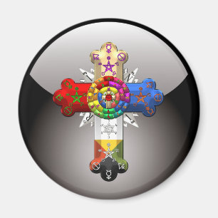 [500] Rosig kor (rosa Croix) Magnet