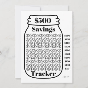 $500 Savings Tracker Mason Burk budgetmål Lakan Inbjudningar