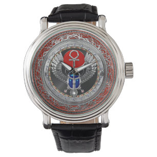 [500] Scarab & Ankh för sakral silveregyptier Armbandsur