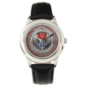 [500] Scarab & Ankh för sakral silveregyptier Armbandsur