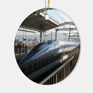 500-serien Shinkansen 新 幹 線 Bullet Tåg Julgransprydnad Keramik