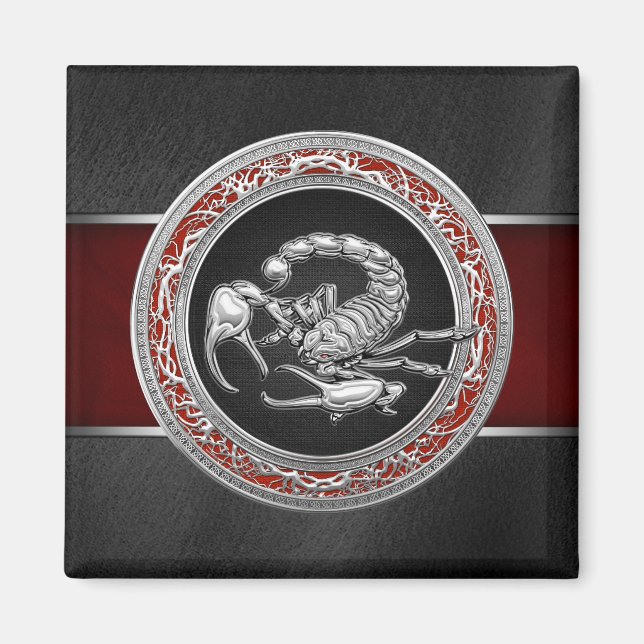 [500] Skorpion on Black i Silver Magnet (Framsidan)