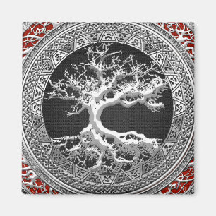 [500] Treasure Trove: Celtic Livets träd [Silver] Magnet