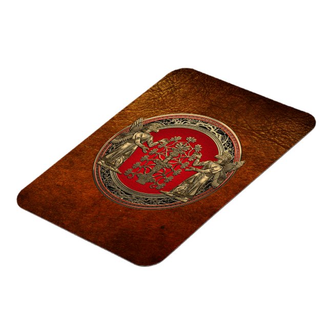 [500] Två Guld Ninurtas med Livets träd Magnet (Vänstra Sidan)